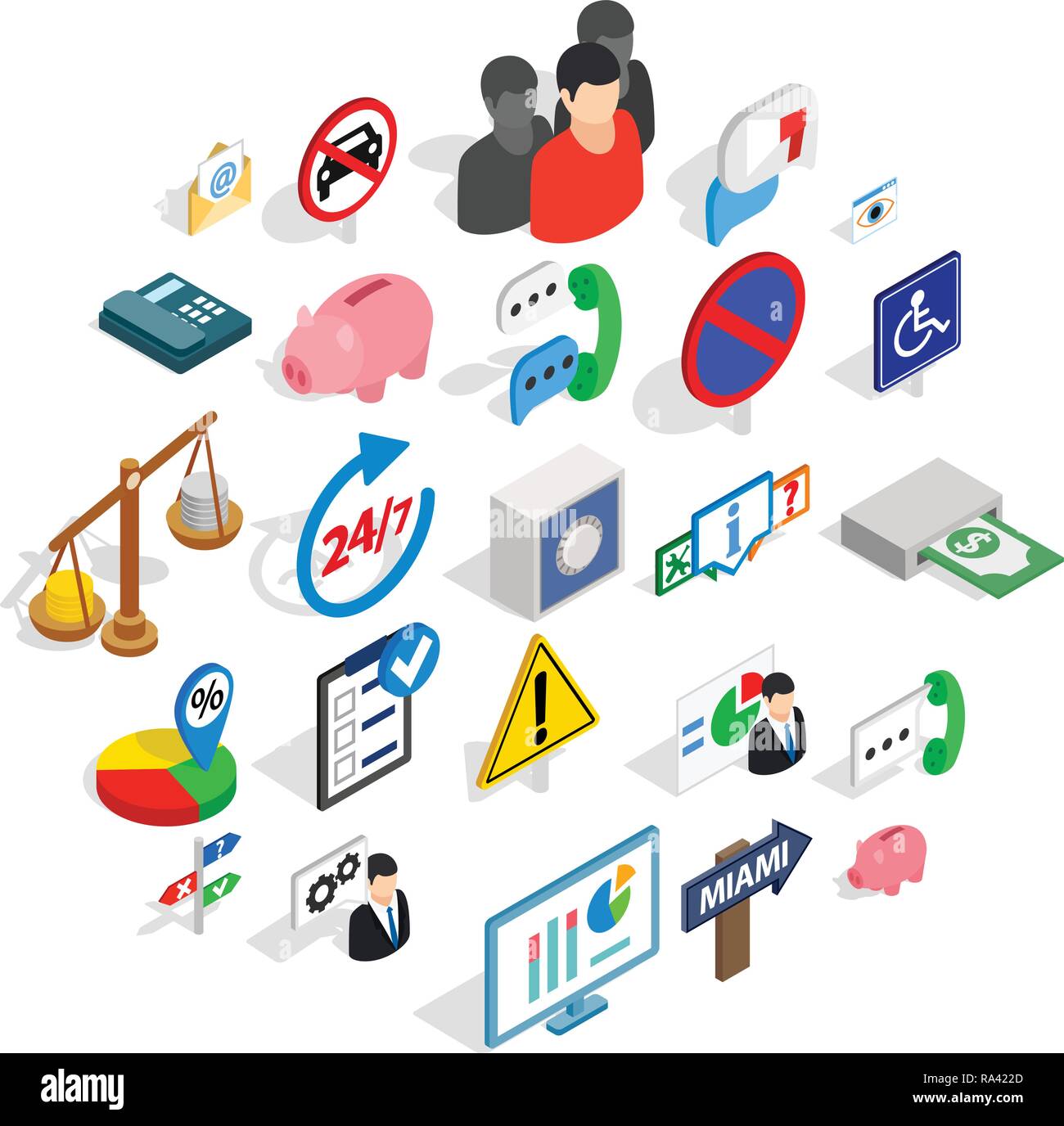 Comfy icons set, isometric style Stock Vector