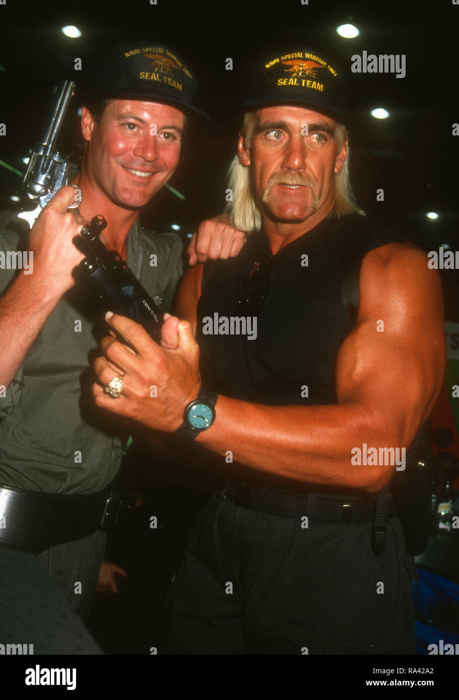 LAS VEGAS, NV - JULY 12: Actor Chris Lemmon and Wrestler Hulk Hogan, aka Terry Gene Bollea attends the 12th Annual Video Software Dealers Association (VSDA) Convention and Expo on July 12, 1993 at the Las Vegas Convention Center in Las Vegas, Nevada. Photo by Barry King/Alamy Stock Photo Stock Photo