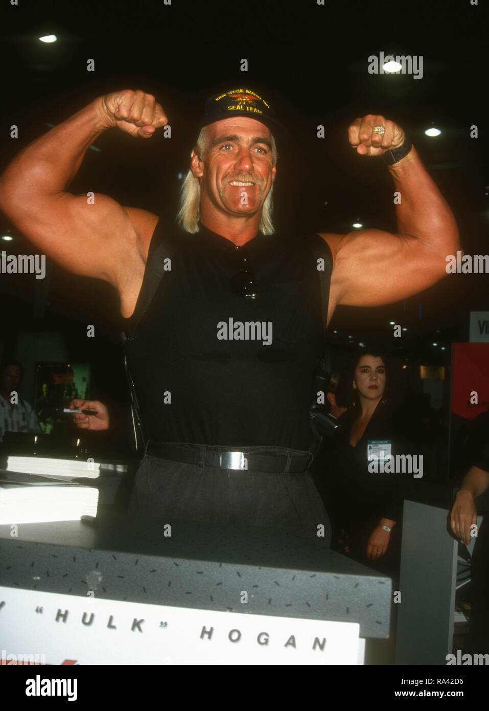 LAS VEGAS, NV - JULY 12: Wrestler Hulk Hogan, aka Terry Gene Bollea attends the 12th Annual Video Software Dealers Association (VSDA) Convention and Expo on July 12, 1993 at the Las Vegas Convention Center in Las Vegas, Nevada. Photo by Barry King/Alamy Stock Photo Stock Photo