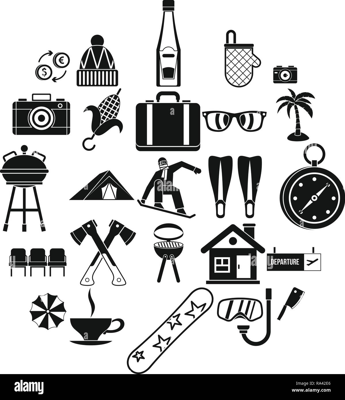 leave-of-absence-icons-set-simple-style-stock-vector-image-art-alamy