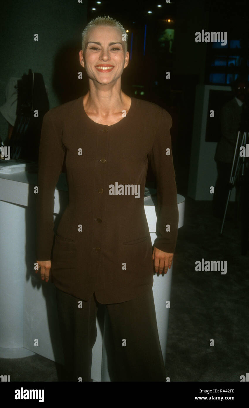 LAS VEGAS, NV - JULY 12: Motivational speaker Susan Powter attends the 12th Annual Video Software Dealers Association (VSDA) Convention and Expo on July 12, 1993 at the Las Vegas Convention Center in Las Vegas, Nevada. Photo by Barry King/Alamy Stock Photo Stock Photo