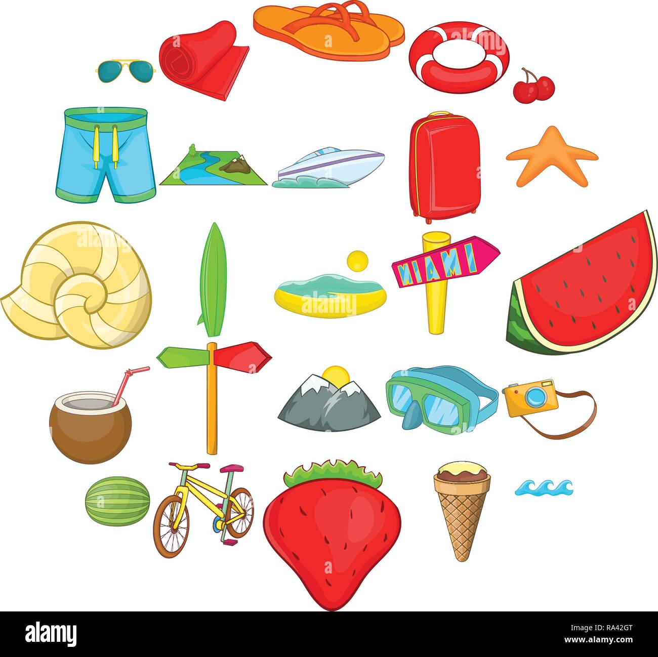 Work with tourist icons set, cartoon style Stock Vector Image & Art - Alamy