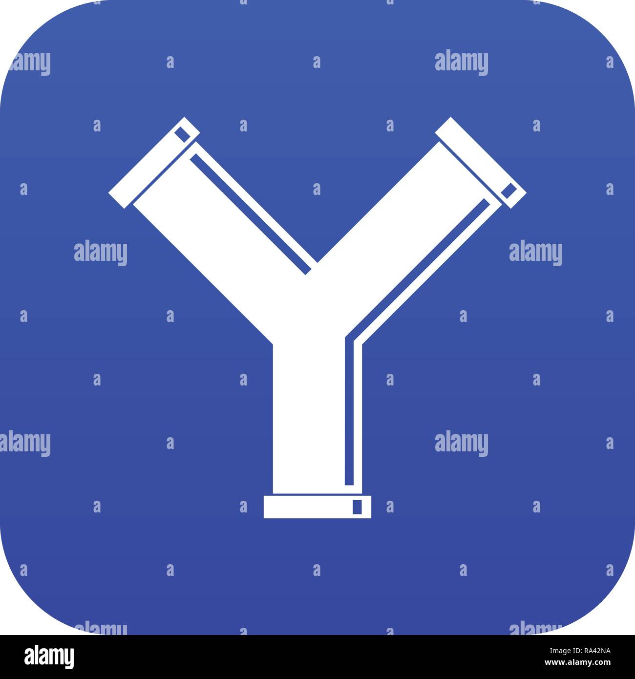 Joint pipe in form Y letter icon digital blue Stock Vector