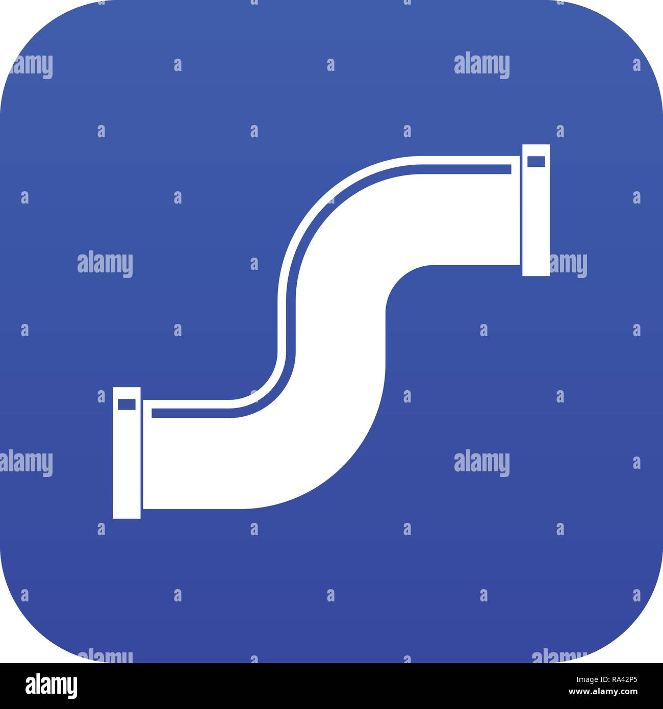 Joint pipe in form S letter icon digital blue Stock Vector