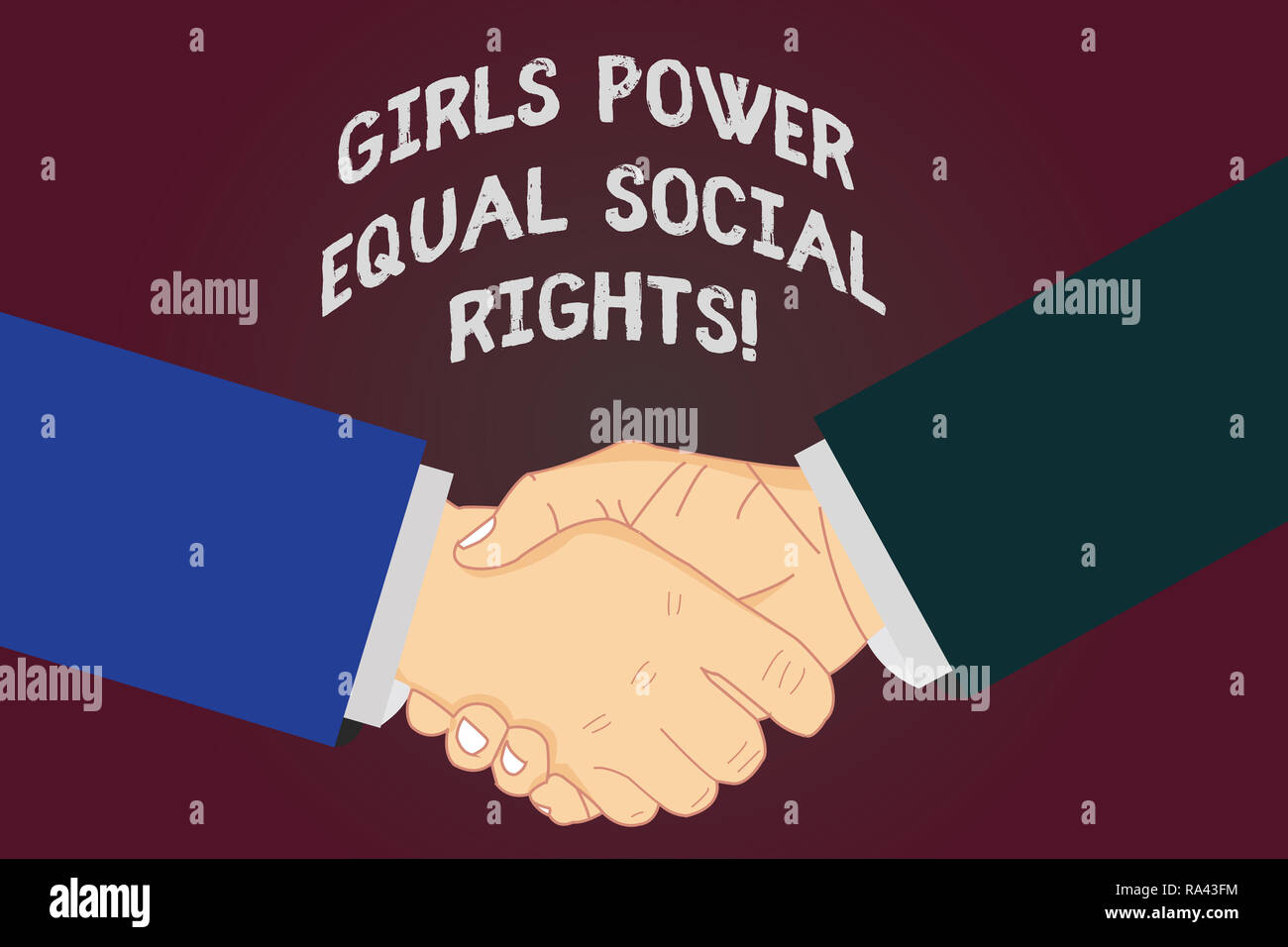 Writing note showing Girls Power Equal Social Rights. Business photo