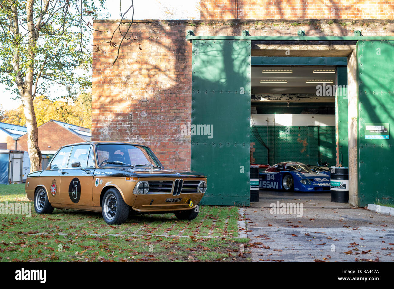 1972 BMW 2002 at Bicester heritage centre autumn sunday scramble event. Bicester, Oxfordshire, UK Stock Photo