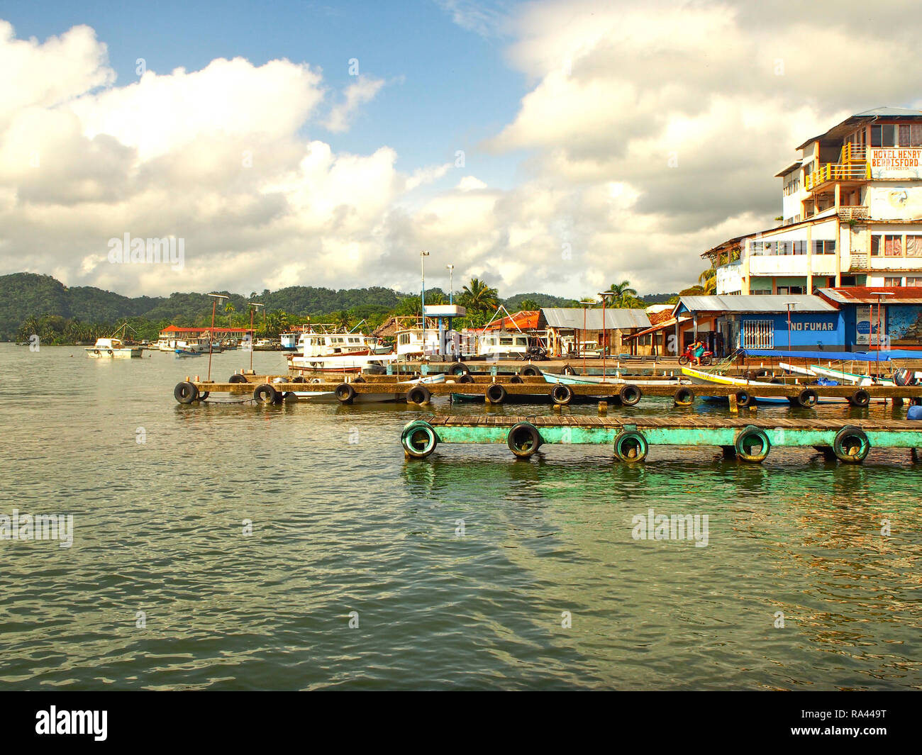 Livingston - Guatemala, September, 12 - 2014 Dock of Livigston in Guatemala Stock Photo