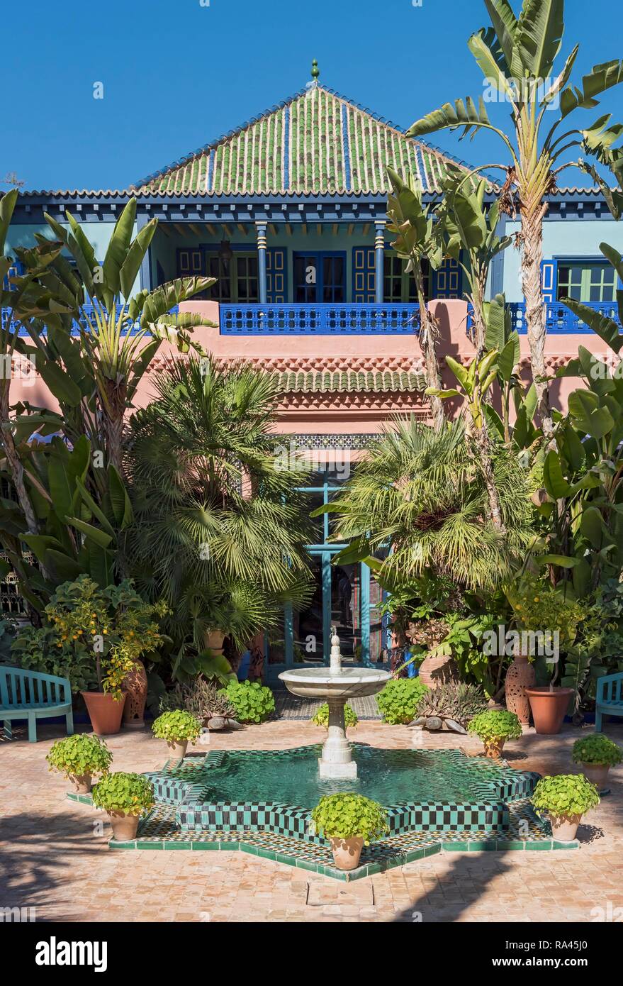 Jardin Majorelle Botanical Garden, Marrakech, Morocco Stock Photo