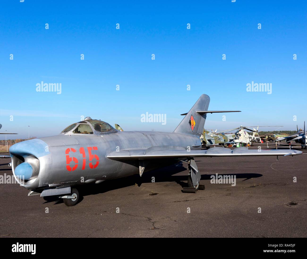 MIG-17PF, Nato code Fresco D, fighter aircraft, air force of the National People's Army, NVA, 1959-1971, Gatow airfield, Berlin Stock Photo