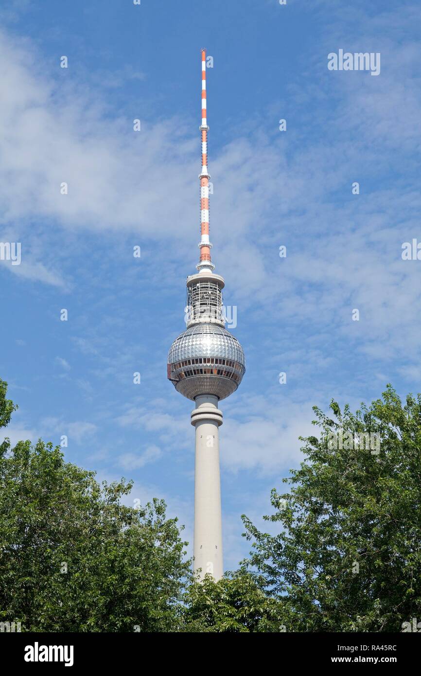 Berlin TV Tower, Fernsehturm Alex, Berlin, Germany Stock Photo