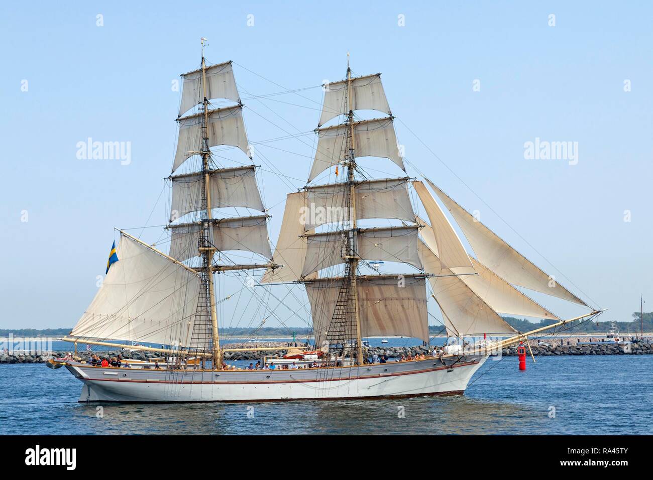 Sailing boat, brig, Hanse Sail, Rostock, Mecklenburg-Western Pomerania, Germany Stock Photo