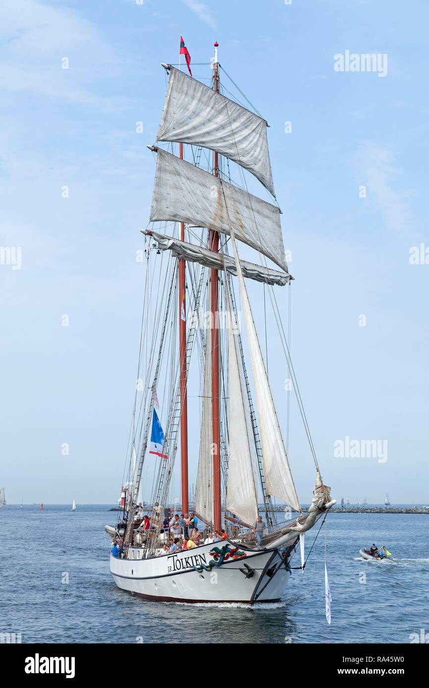 Sailing boat, brig, Hanse Sail, Rostock, Mecklenburg-Western Pomerania, Germany Stock Photo