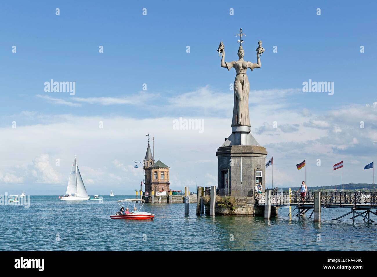 Imperia statue at the harbor entrance, Constance, Lake Constance, Baden-Württemberg, Germany Stock Photo