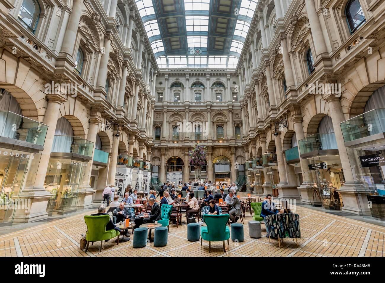 Royal Exchange, interior view, Threadneedle Street, financial district, London, Great Britain Stock Photo