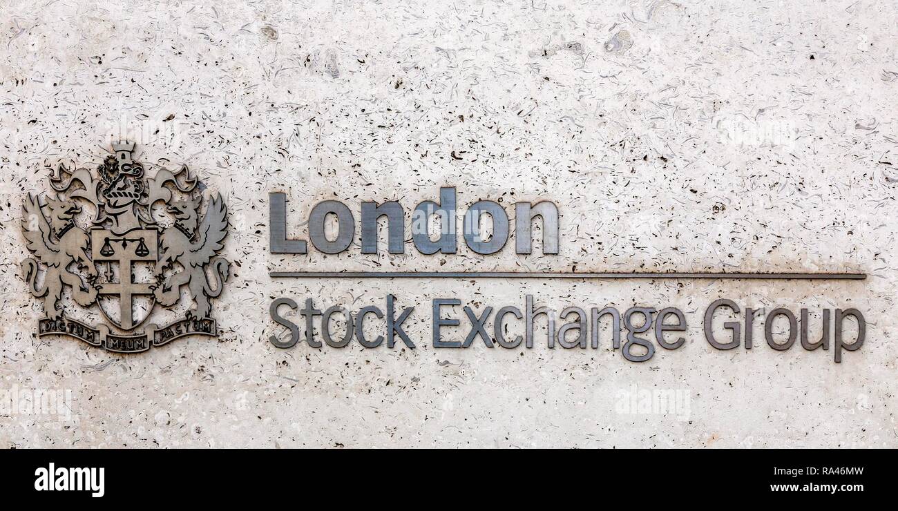 Logo of the London Stock Exchange Group, London Stock Exchange, Financial District, London, United Kingdom Stock Photo