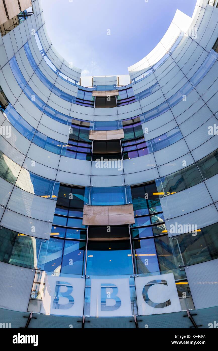 Headquarters of the television and radio station BBC, Broadcasting House, London, Great Britain Stock Photo
