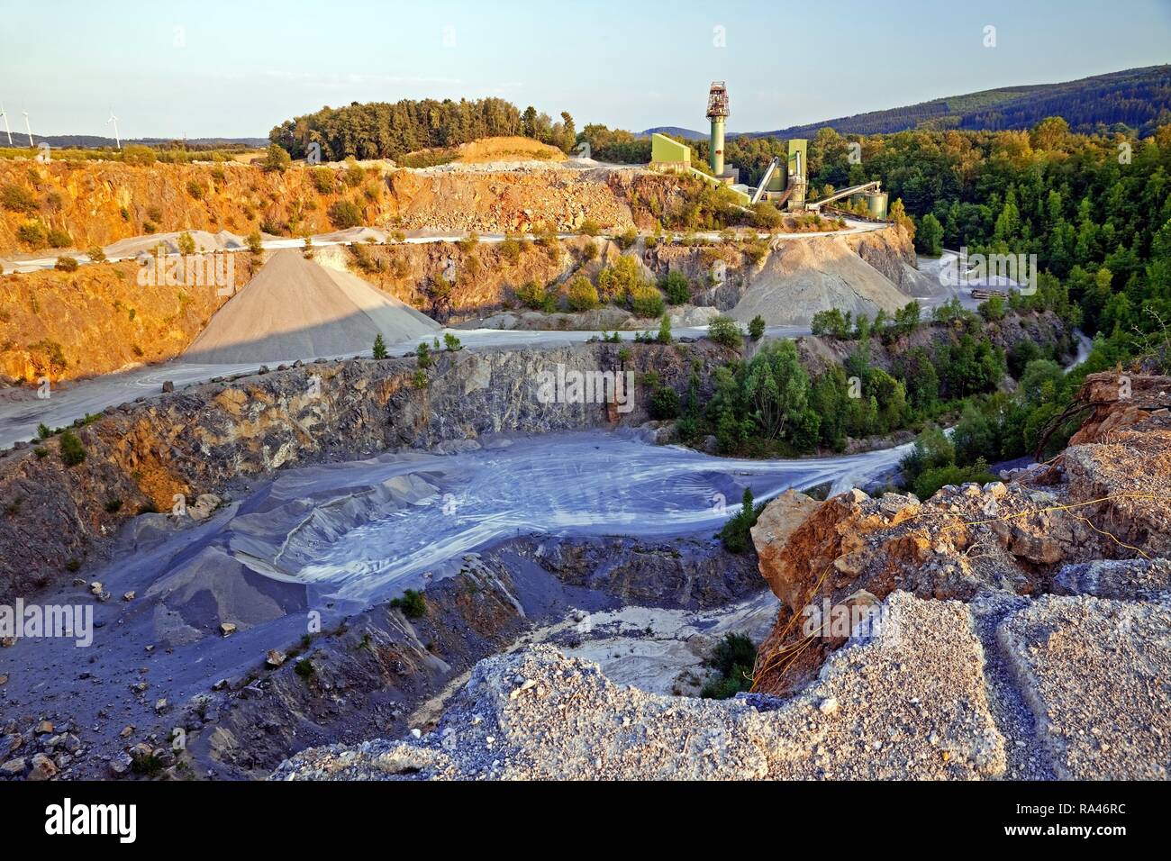 Limestone quarry, Hönnetal, Sauerland, North Rhine-Westphalia, Germany Stock Photo