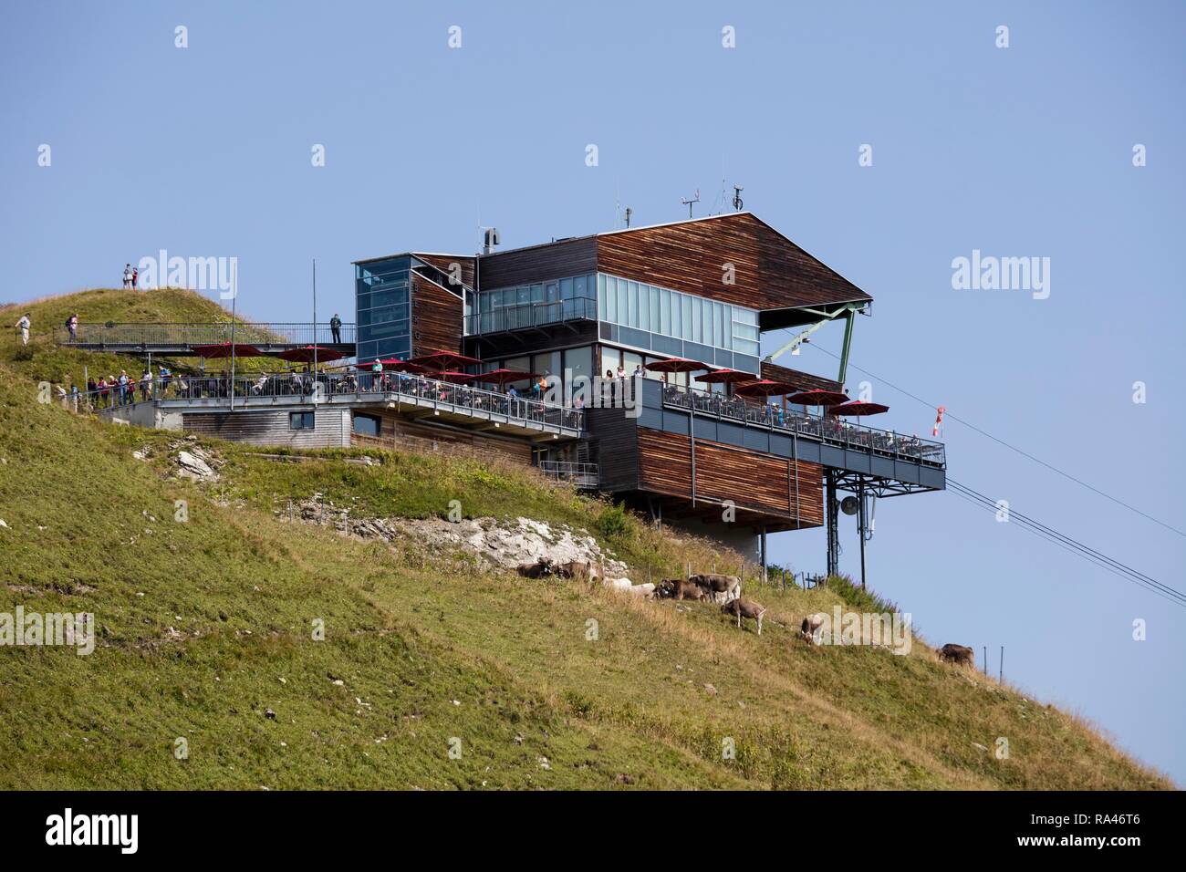 Mountain station on Fellhorn, Oberstdorf, Allgäu Alps, Allgäu, Bavaria, Germany Stock Photo