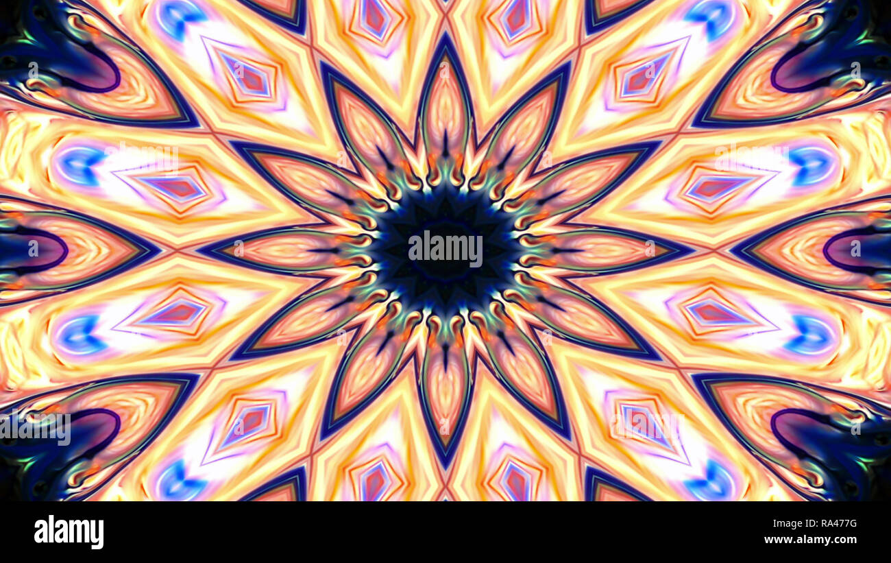 Abstract Colorful Symmetric Pattern Ornamental Decorative Kaleidoscope ...