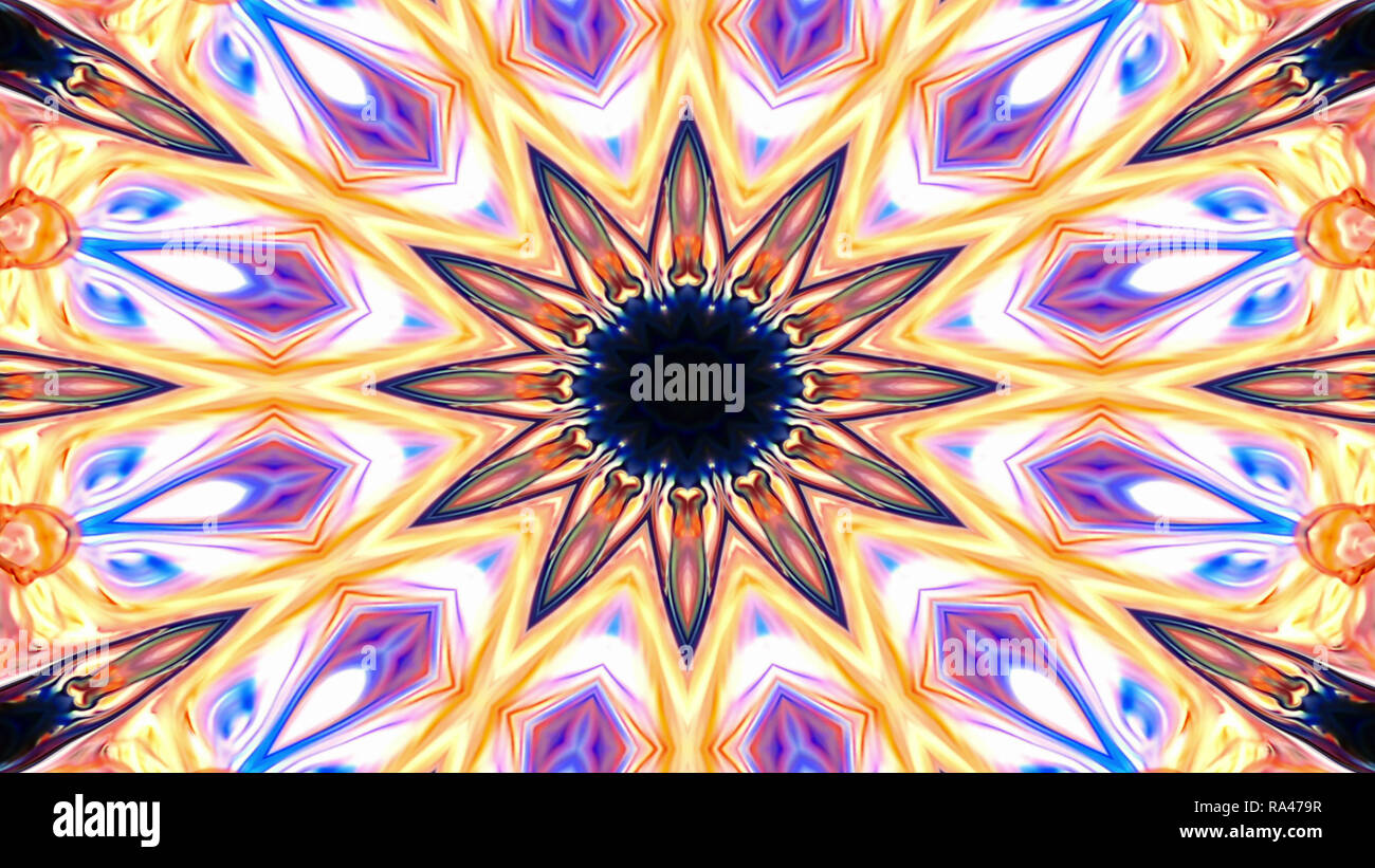 Abstract Colorful Symmetric Pattern Ornamental Decorative Kaleidoscope ...