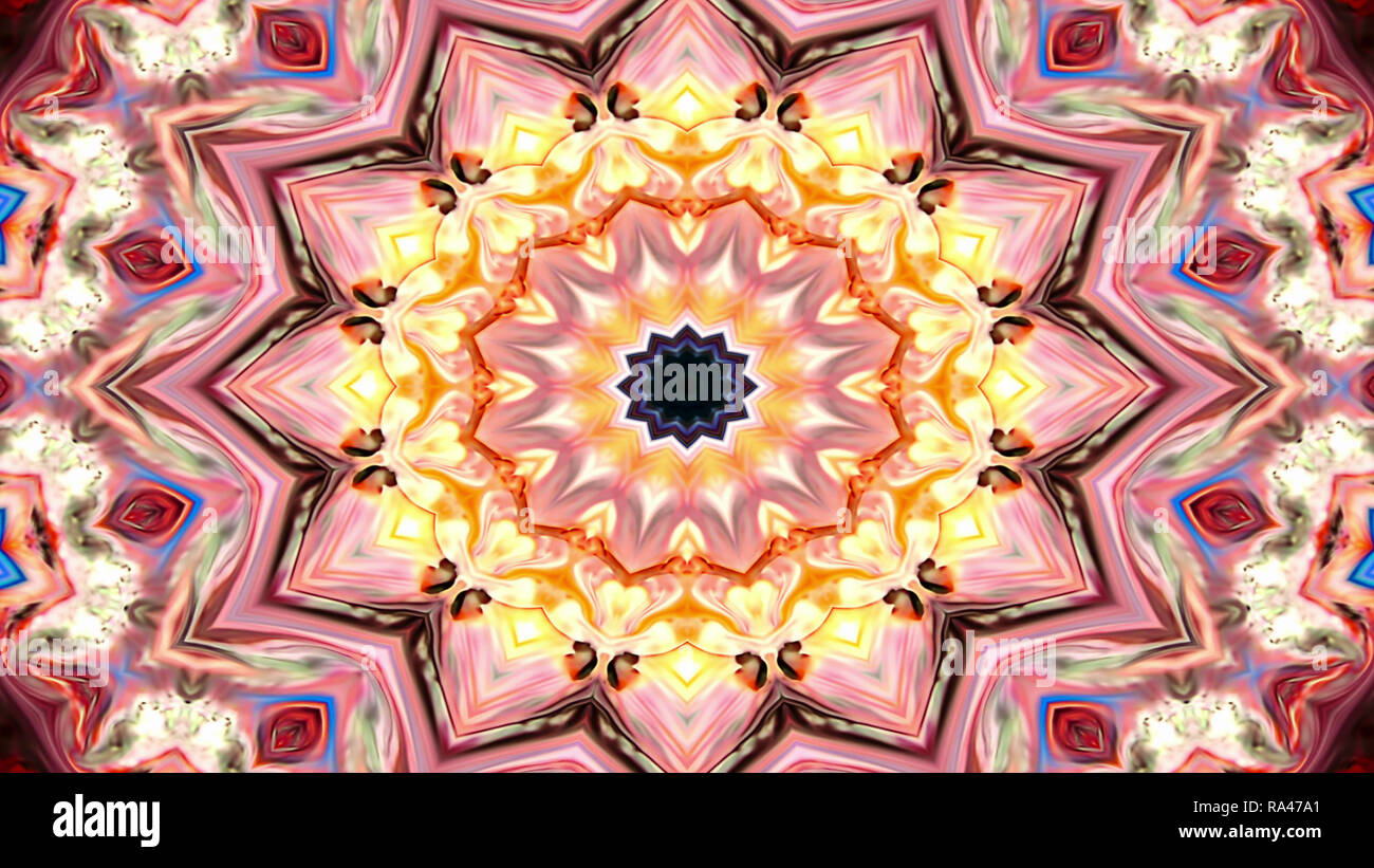 Abstract Colorful Symmetric Pattern Ornamental Decorative Kaleidoscope ...