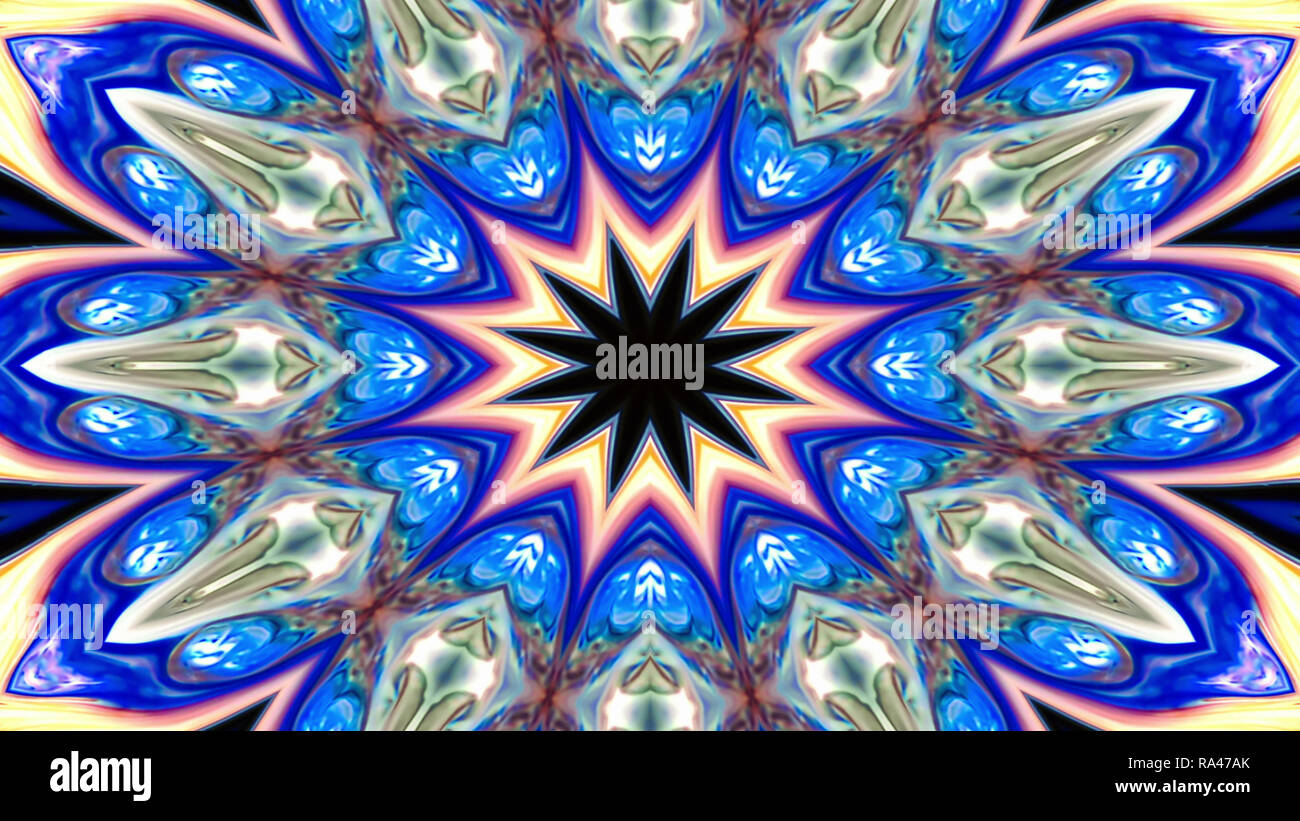 Abstract Colorful Symmetric Pattern Ornamental Decorative Kaleidoscope ...