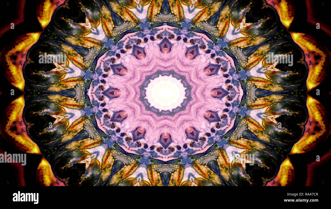 Abstract Colorful Symmetric Pattern Ornamental Decorative Kaleidoscope ...