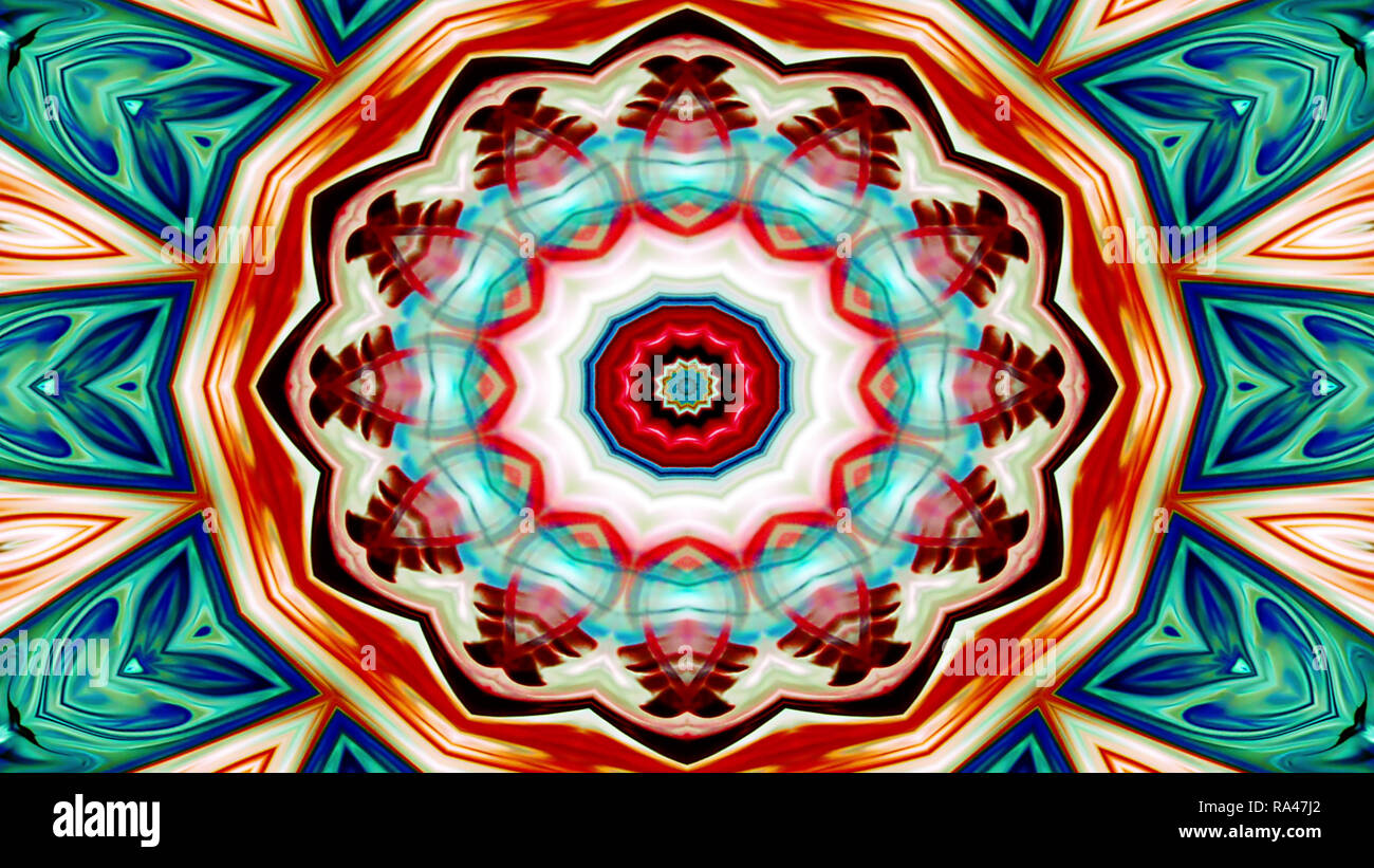 Abstract Colorful Symmetric Pattern Ornamental Decorative Kaleidoscope ...