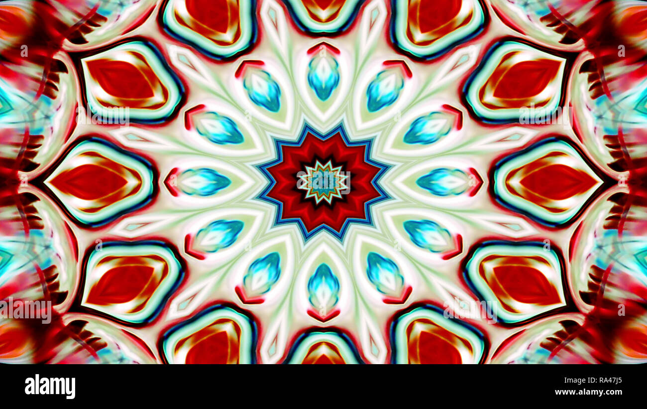 Abstract Colorful Symmetric Pattern Ornamental Decorative Kaleidoscope ...