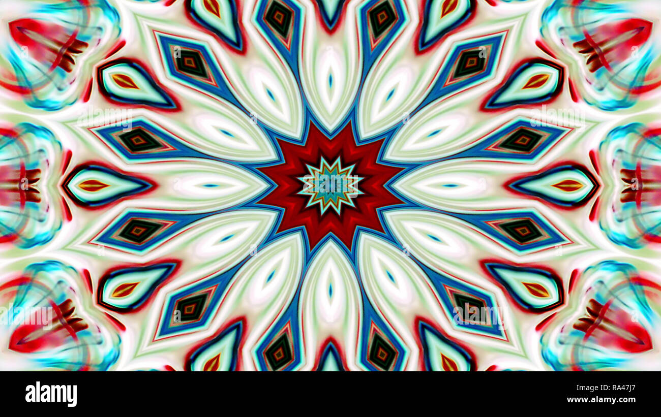 Abstract Colorful Symmetric Pattern Ornamental Decorative Kaleidoscope ...