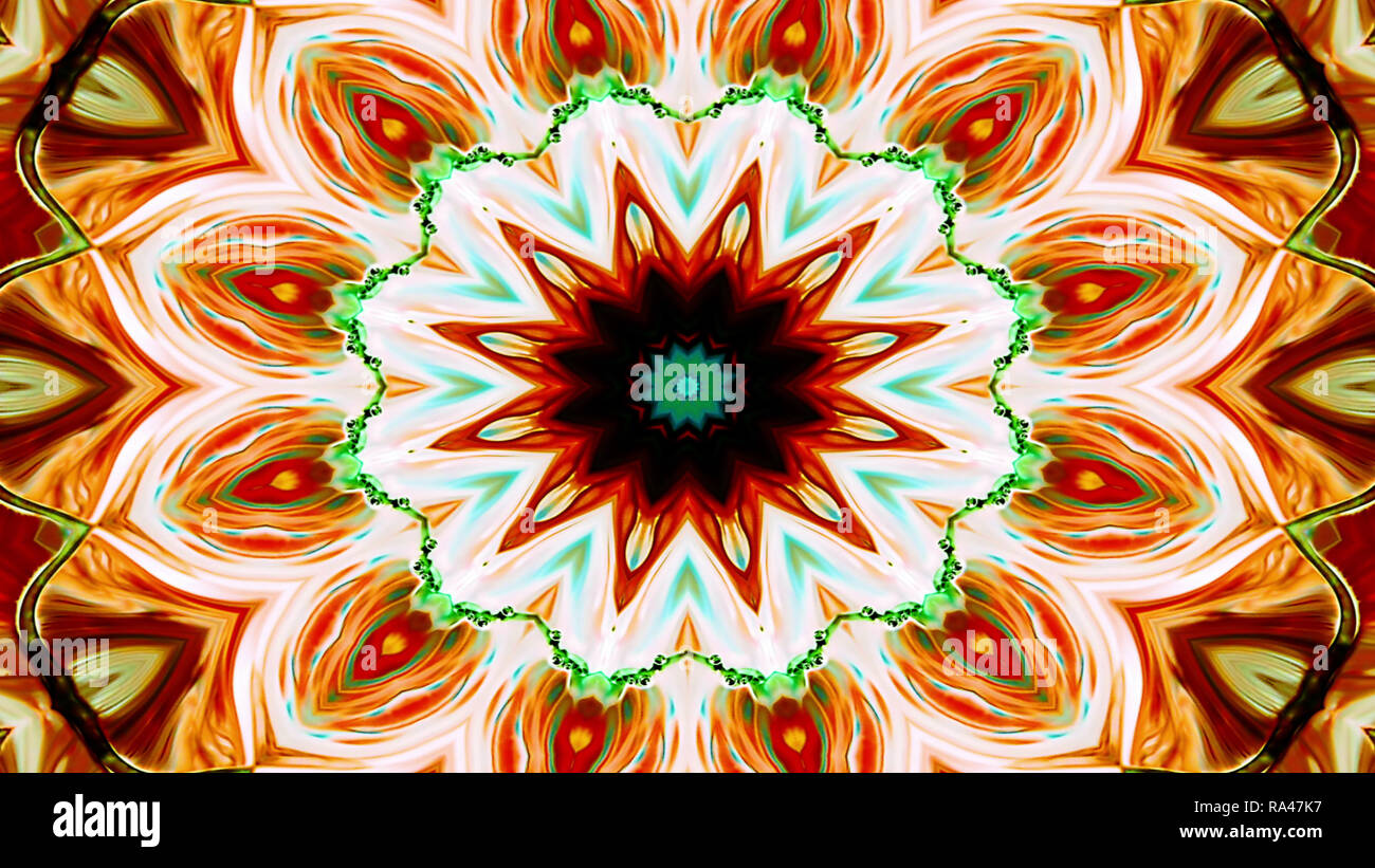 Abstract Colorful Symmetric Pattern Ornamental Decorative Kaleidoscope ...