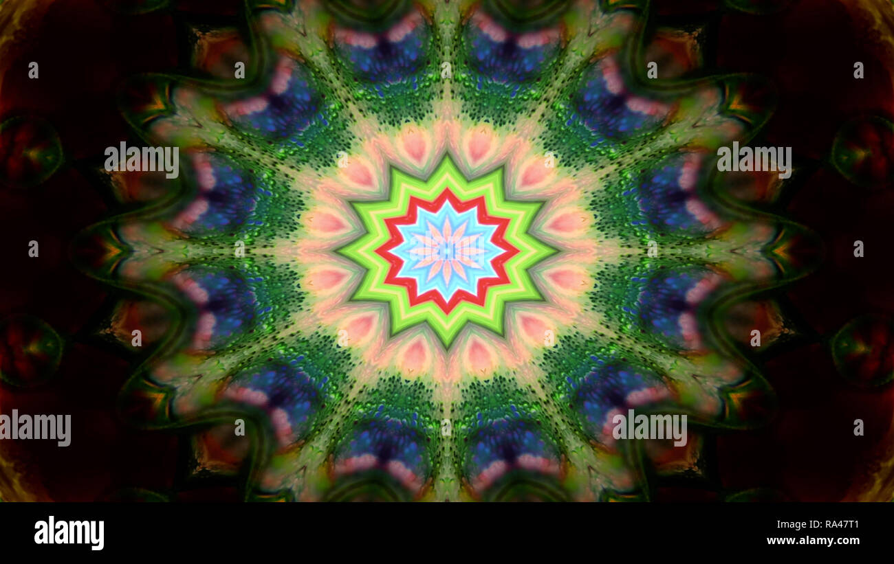 Abstract Colorful Symmetric Pattern Ornamental Decorative Kaleidoscope ...