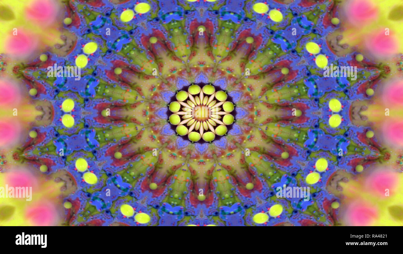 Abstract Colorful Symmetric Pattern Ornamental Decorative Kaleidoscope ...