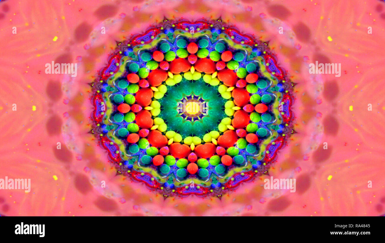 Abstract Colorful Symmetric Pattern Ornamental Decorative Kaleidoscope ...