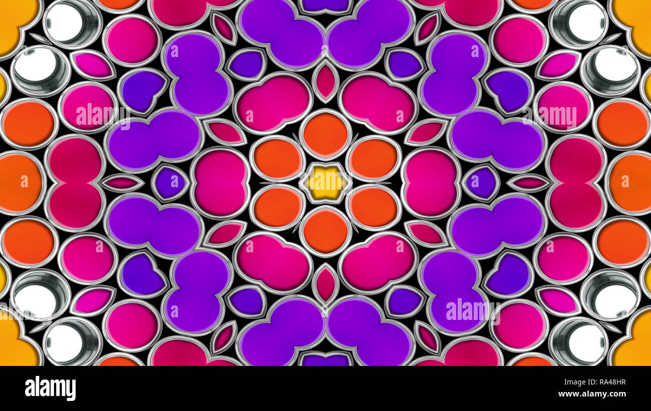Abstract Colorful Symmetric Pattern Ornamental Decorative Kaleidoscope ...