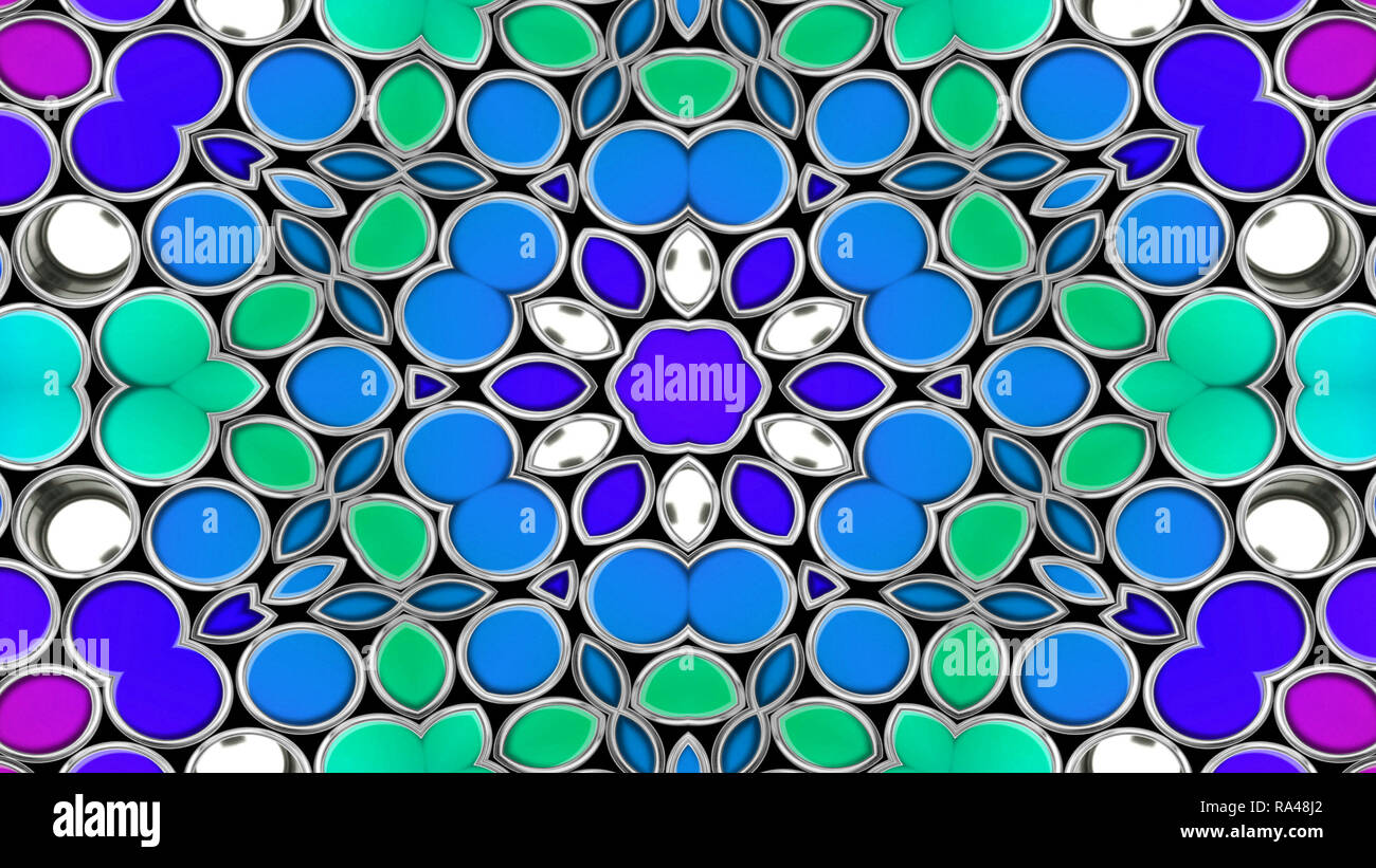 Abstract Colorful Symmetric Pattern Ornamental Decorative Kaleidoscope ...