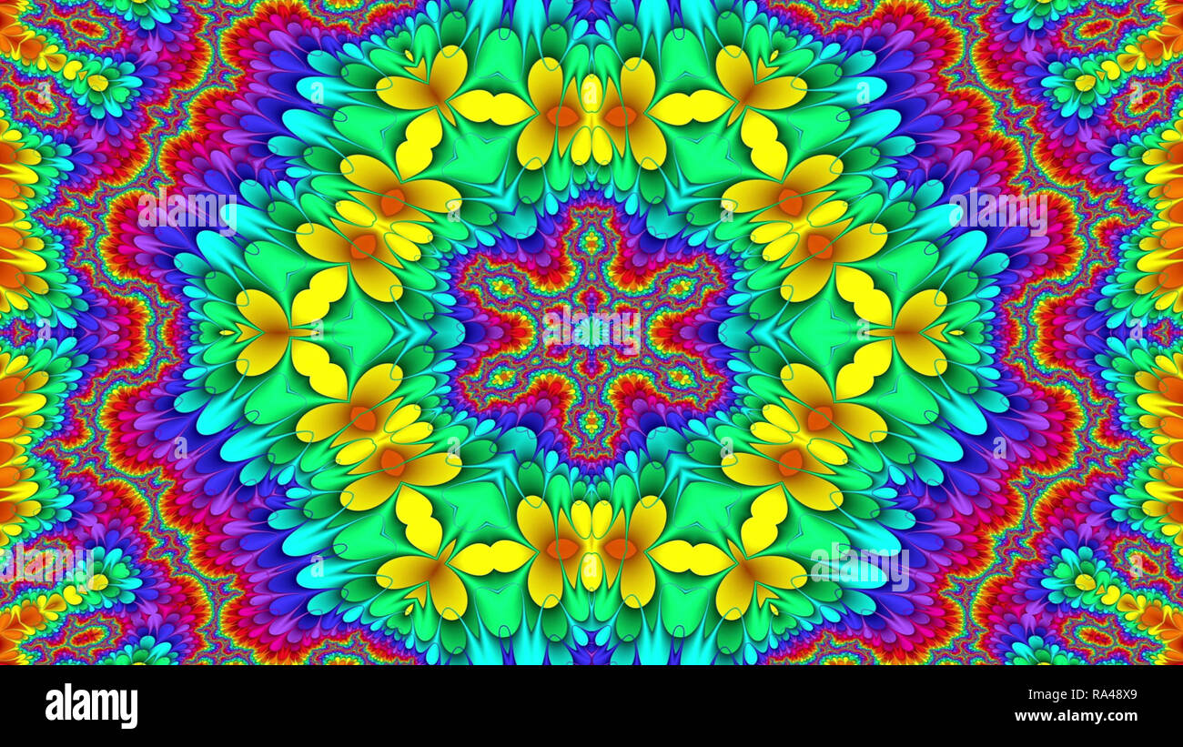 Abstract Colorful Symmetric Pattern Ornamental Decorative Kaleidoscope ...