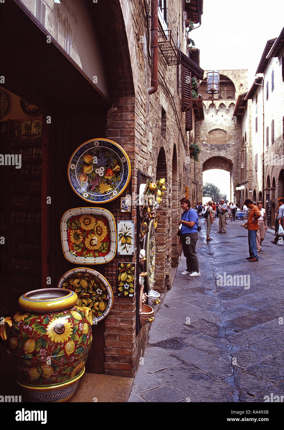 Ceramics for sale,San Gimignano,Italy Stock Photo