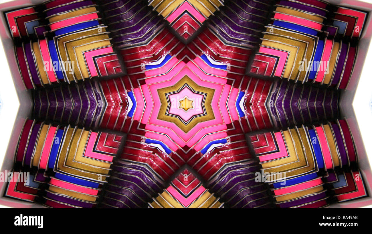 Abstract Colorful Symmetric Pattern Ornamental Decorative Kaleidoscope ...