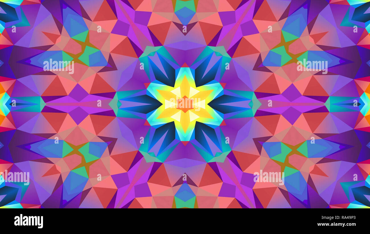 Abstract Colorful Symmetric Pattern Ornamental Decorative Kaleidoscope ...