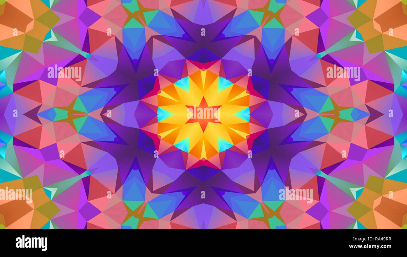 Abstract Colorful Symmetric Pattern Ornamental Decorative Kaleidoscope ...