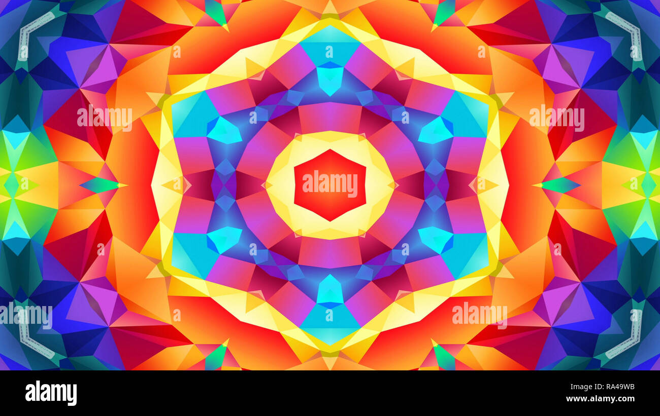 Abstract Colorful Symmetric Pattern Ornamental Decorative Kaleidoscope ...