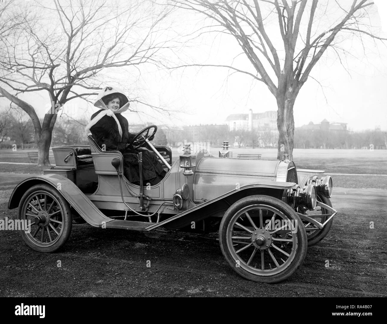 Woman Driving A Car Ca 1905 1935 Stock Photo Alamy