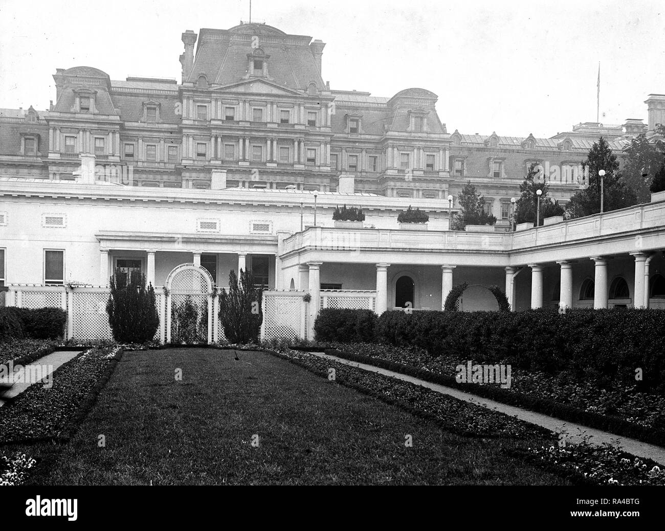 Photo shows the rose garden designed by E. Burnap, planted 1914