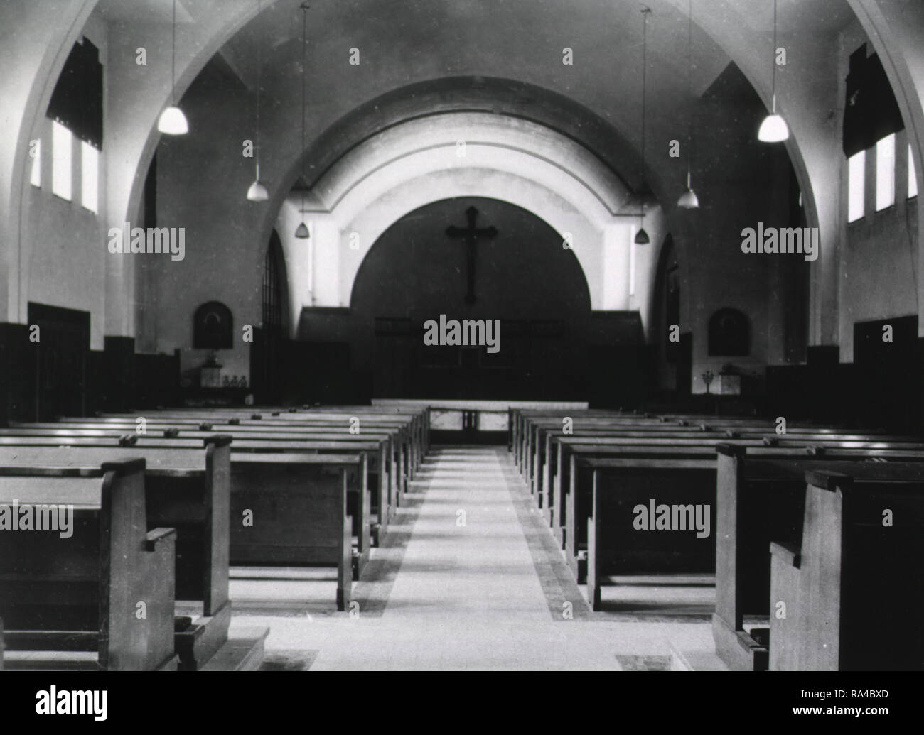 Chapel in the 130th General Hospital, Ciney, Belgium ca. 1944 Stock Photo