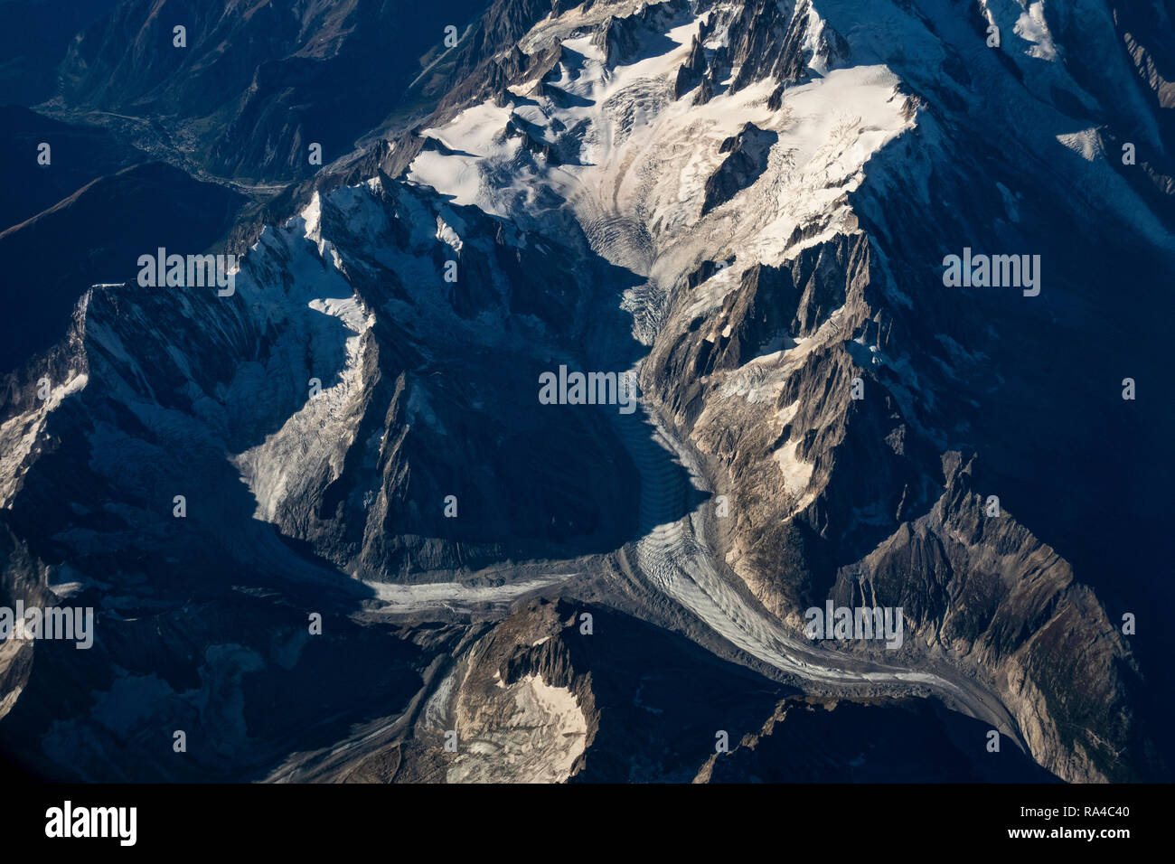 Aerial of glacier and mountains hi-res stock photography and images - Alamy