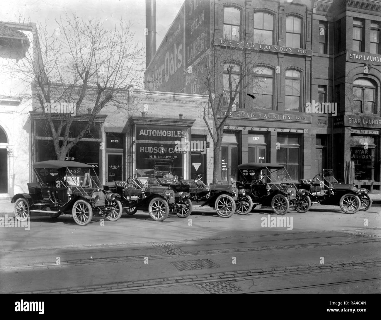 Hudson Automobiles - early 1900s car dealer Stock Photo