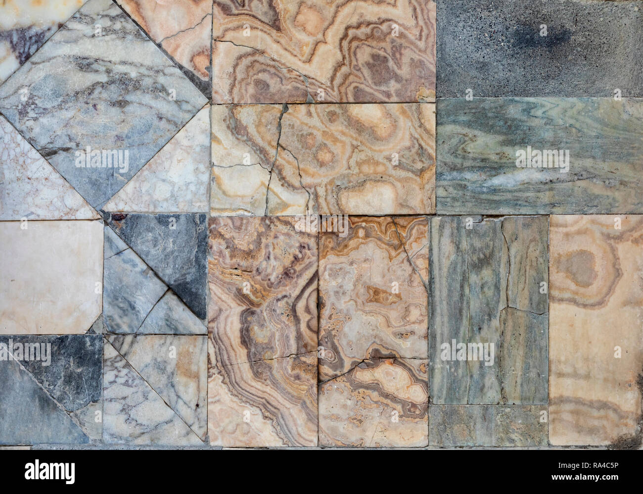 Close up of tiled floor in Roman villa at Pompeii Stock Photo