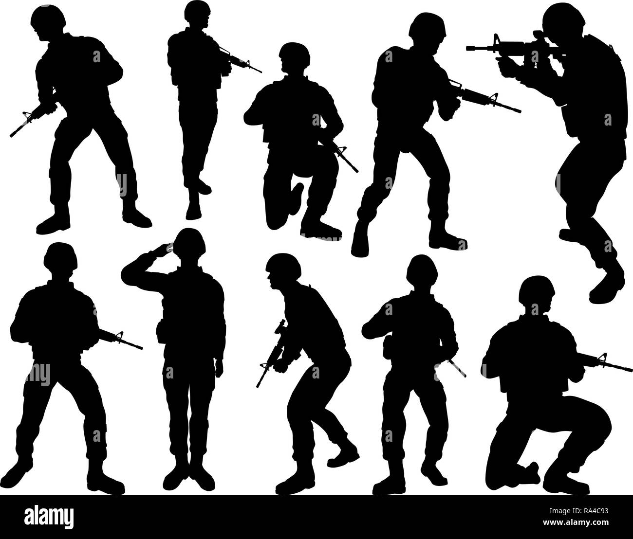 Soldier silhouettes Black and White Stock Photos & Images - Alamy