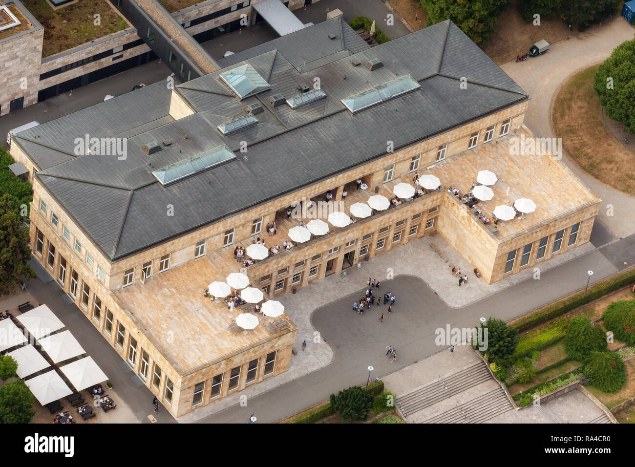 Aerial view of Campus Westend, Casino of IG Farben Haus, university campus Frankfurt city Stock Photo